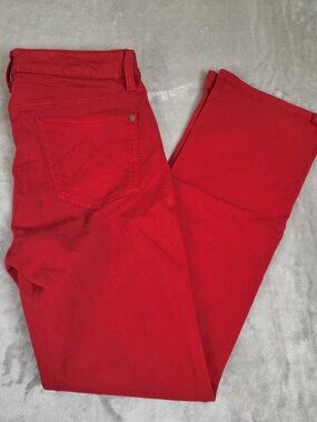 Miraclebody Red High Rise Straight Leg Jeans Women's Size 10 Stretch Denim